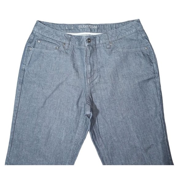 St Johns Bay Jeans Womens Size 14 Straight Leg Gray Denim Stretch - Picture 4 of 12
